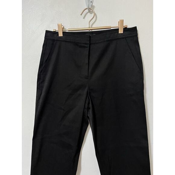St John Cotton Straight Leg Dress Pants Size 4 Black Office Career Capsule - Picture 3 of 10